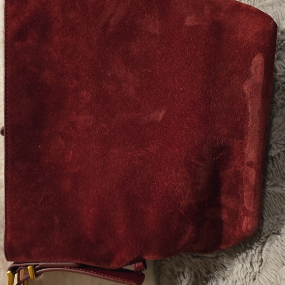 Quince Burgundy Suede Shoulder/crossbody Bag - Picture 8 of 13